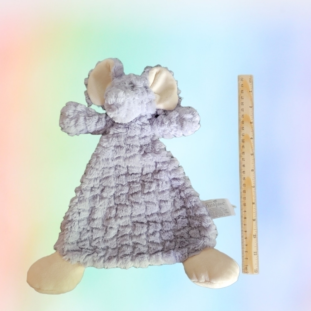 NAT & JULES NAT Jules Elephant Lovey Security Blanky Plush Rattle Purple 13" T17